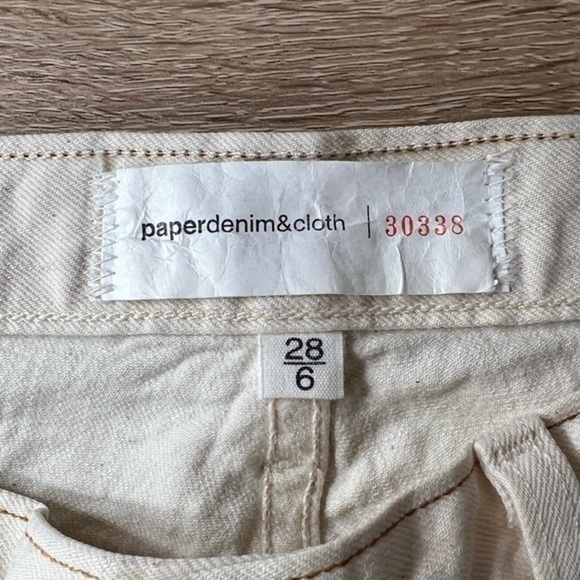 Anthropologie Paper Denim & Cloth ivory low rise straight leg jeans size 6 28 - Picture 11 of 11